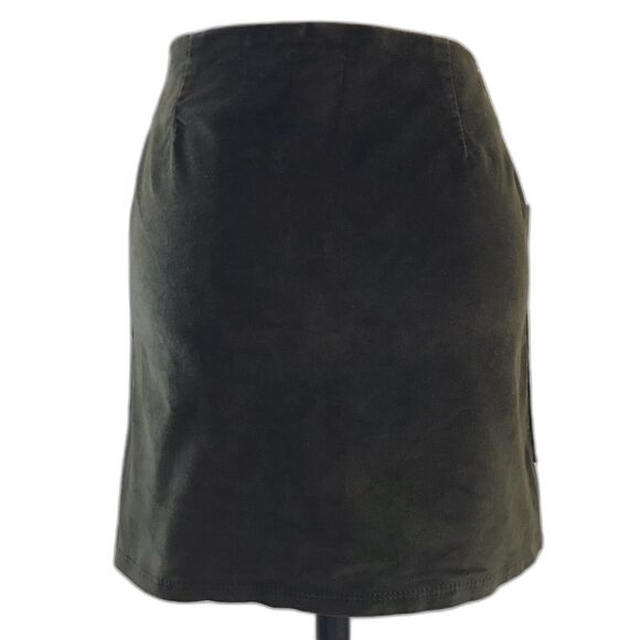 Urban Outfitters BDG Green Y2K Velvet Short Low Rise Mini Skirt With Pockets - S - Picture 4 of 8